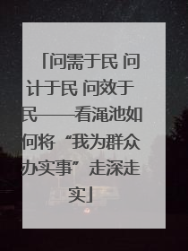 问需于民 问计于民 问效于民——看渑池如何将“我为群众办实事”走深走实