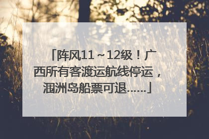 阵风11～12级！广西所有客渡运航线停运，涠洲岛船票可退……