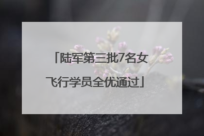 陆军第三批7名女飞行学员全优通过