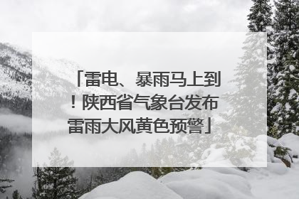 雷电、暴雨马上到！陕西省气象台发布雷雨大风黄色预警