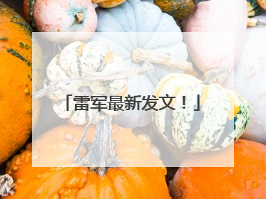 雷军最新发文！