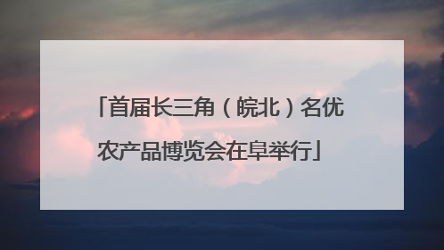 首届长三角（皖北）名优农产品博览会在阜举行