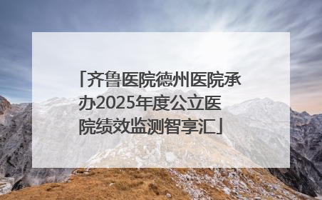 齐鲁医院德州医院承办2025年度公立医院绩效监测智享汇