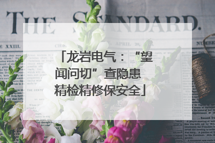 龙岩电气：“望闻问切”查隐患 精检精修保安全