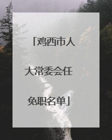 鸡西市人大常委会任免职名单