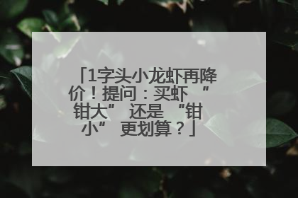 1字头小龙虾再降价！提问：买虾 “钳大” 还是 “钳小” 更划算？
