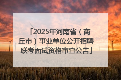 2025年河南省（商丘市）事业单位公开招聘联考面试资格审查公告