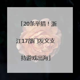 20条举措！浙江17部门发文支持游戏出海