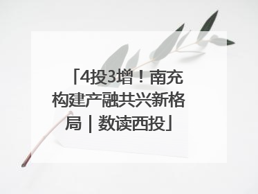 4投3增！南充构建产融共兴新格局｜数读西投