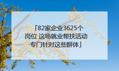 82家企业3625个岗位 这场就业帮扶活动专门针对这些群体