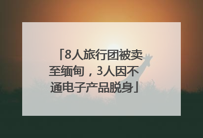 8人旅行团被卖至缅甸，3人因不通电子产品脱身
