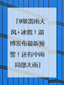 9级雷雨大风+冰雹！淄博发布最新预警！还有中雨局部大雨