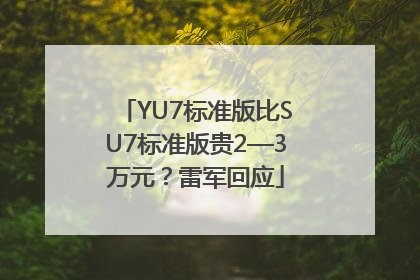YU7标准版比SU7标准版贵2—3万元？雷军回应